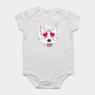 Westie Heart Emoji Baby Bodysuit